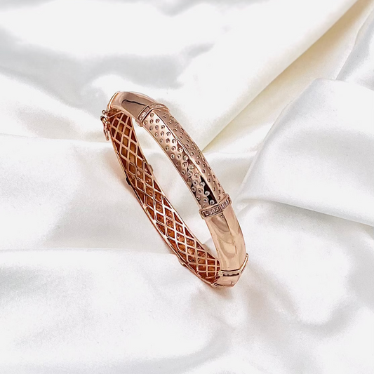 UNISEX Rosegold Bangle Silver Bracelet LKB16
