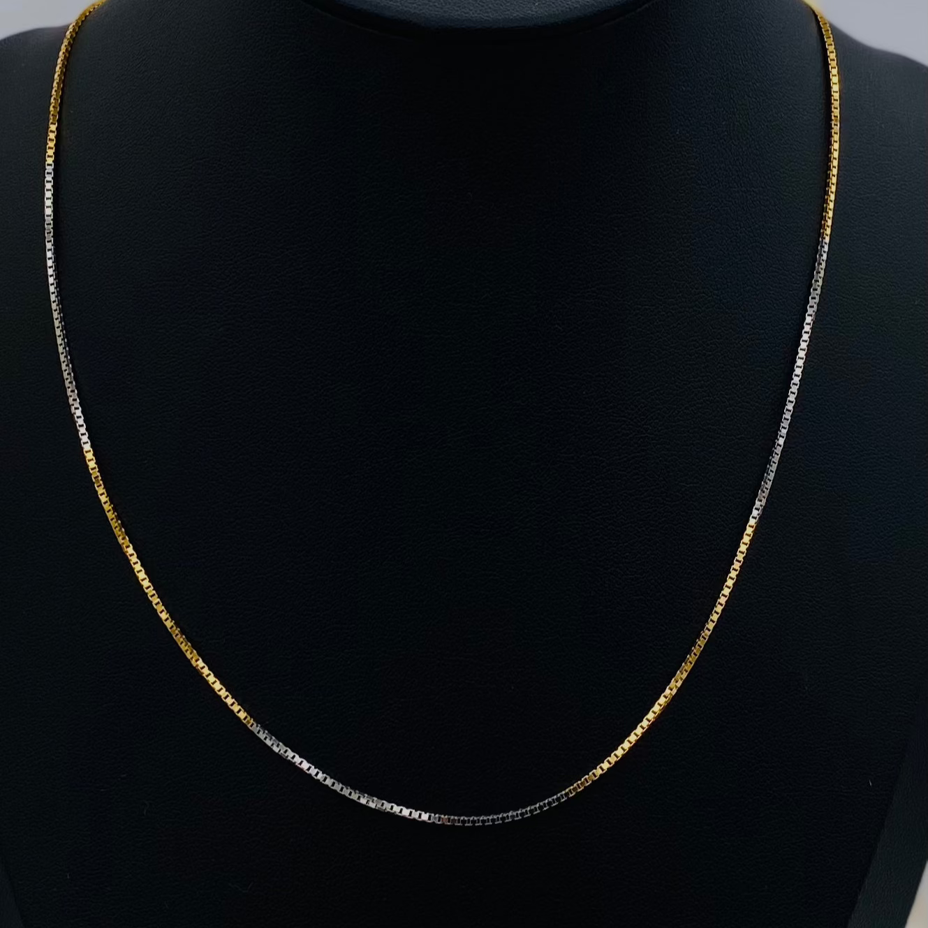 Women Box Link Silver Chain With Gold Polish WCG04