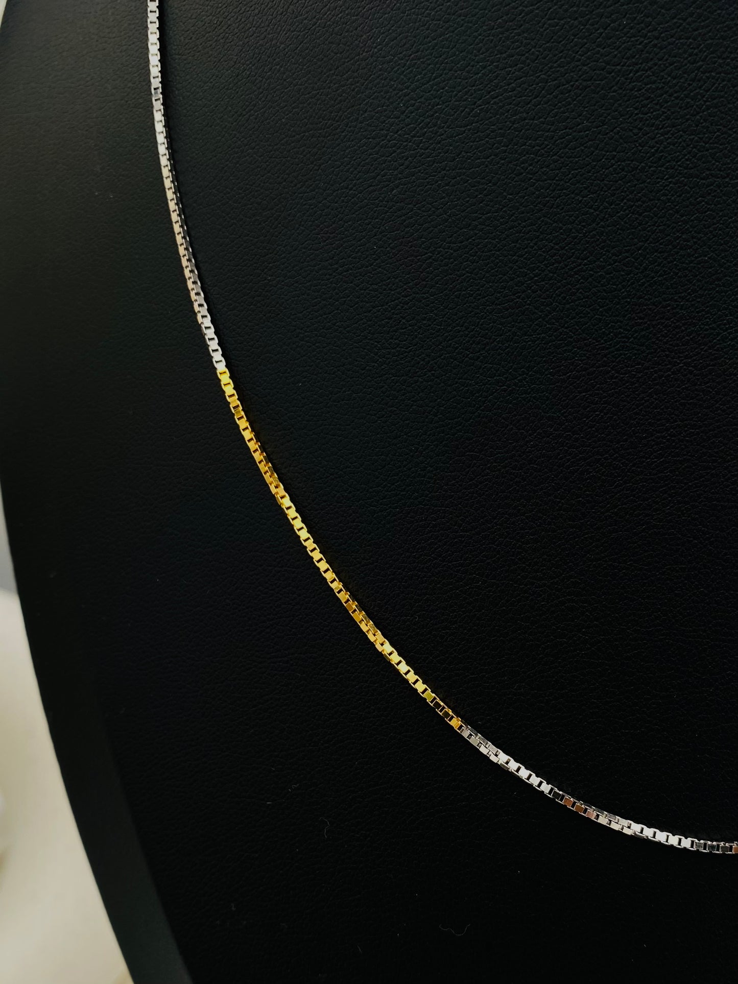 Women Box Link Silver Chain With Gold Polish WCG04