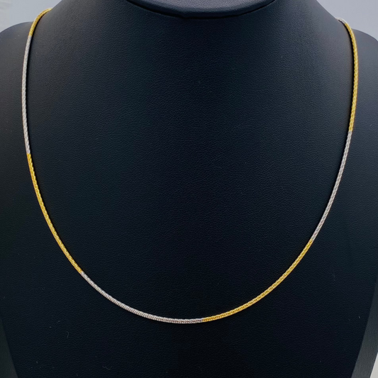 Womens Round Snake Silver Chain (Gold Polish) WCG03