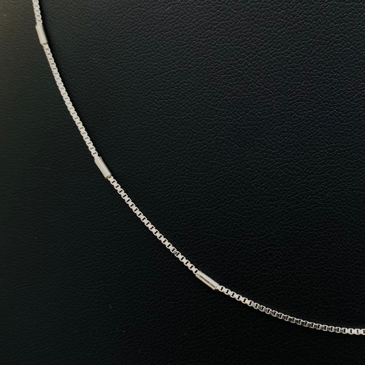 Women Cylindrical box Sterling Silver Chain WCS10