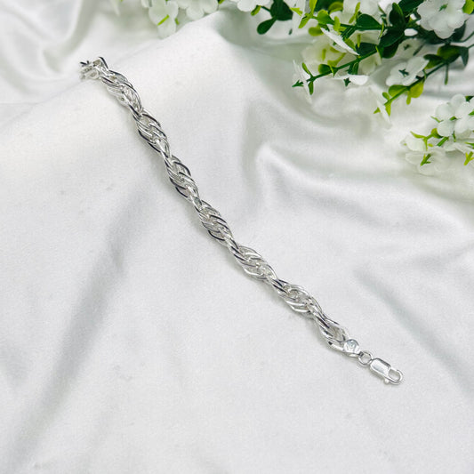 Herrenarmband aus 925er Silber, italienisches Kordeldesign, MBP55