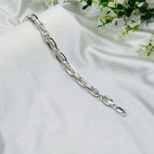 Herrenarmband aus 925er Silber mit doppeltem Paper-Link-Gliedmuster MBP58
