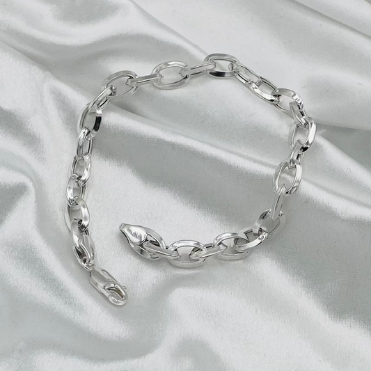 Mens Linked Silver Bracelet MBP15
