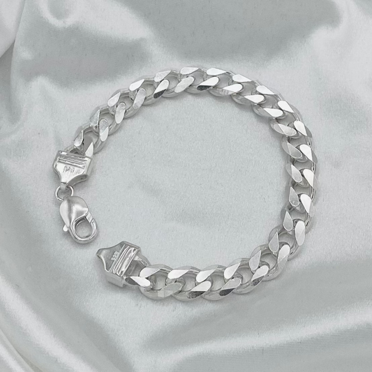 Mens Cuban Silver Bracelet MBP10