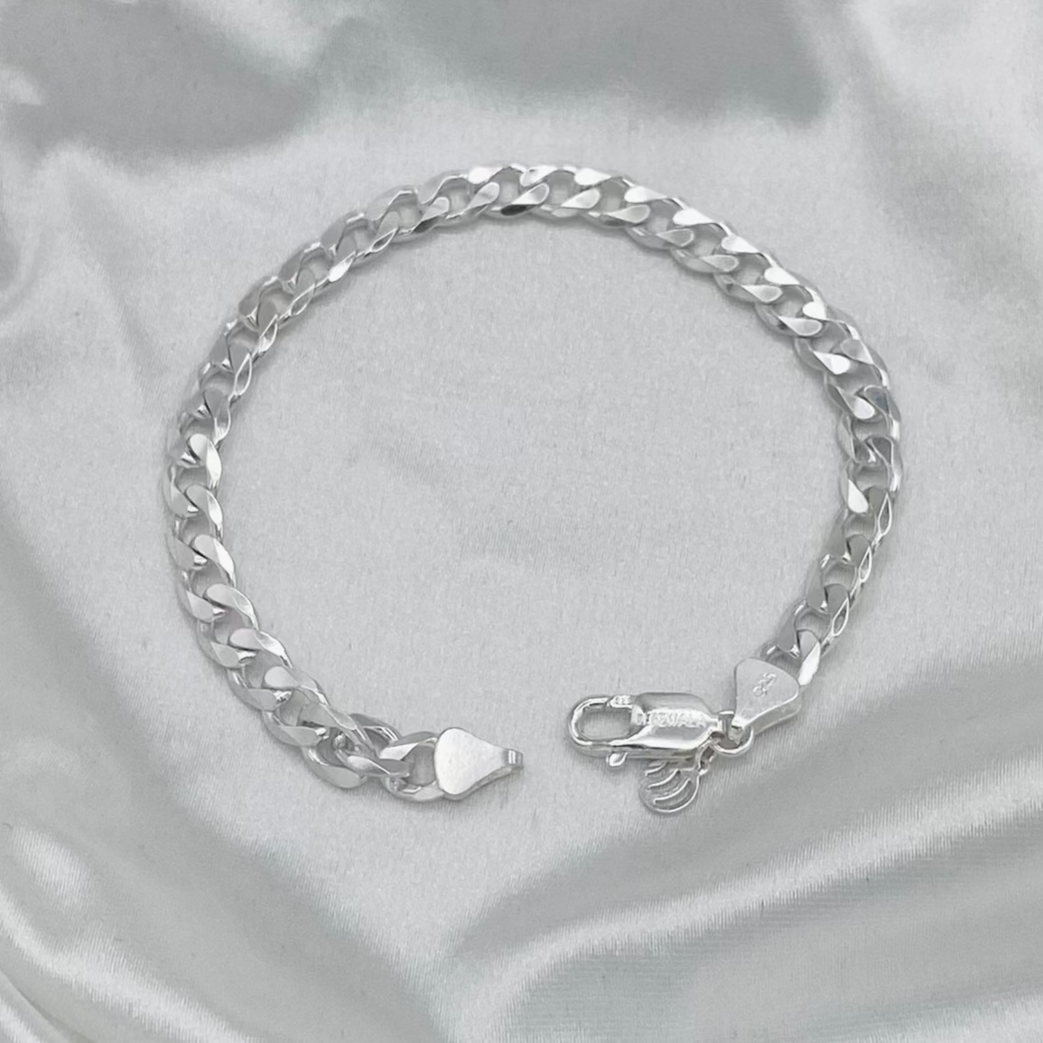 Mens Cuban Silver Bracelet MBP13