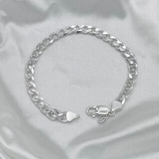 Mens Cuban Silver Bracelet MBP13