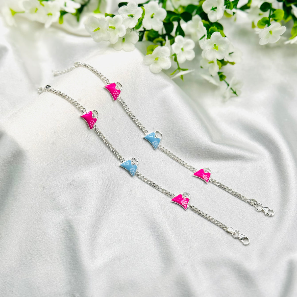 Baby 925 Sterling silver Handbag charms Anklet BAI09