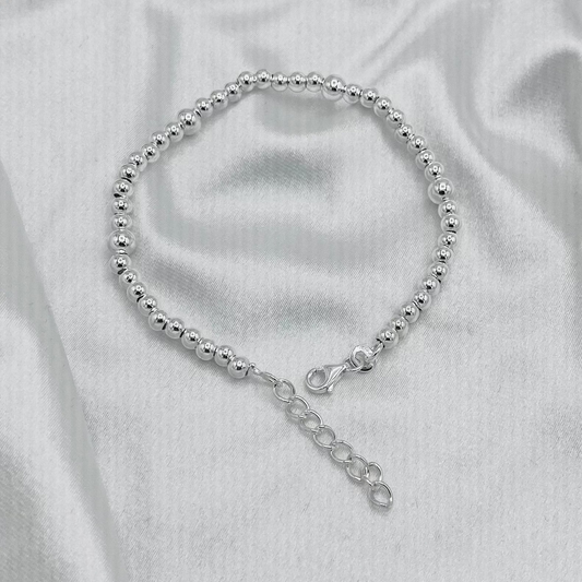 Unisex Beaded 925 Silver Bracelet MBP18