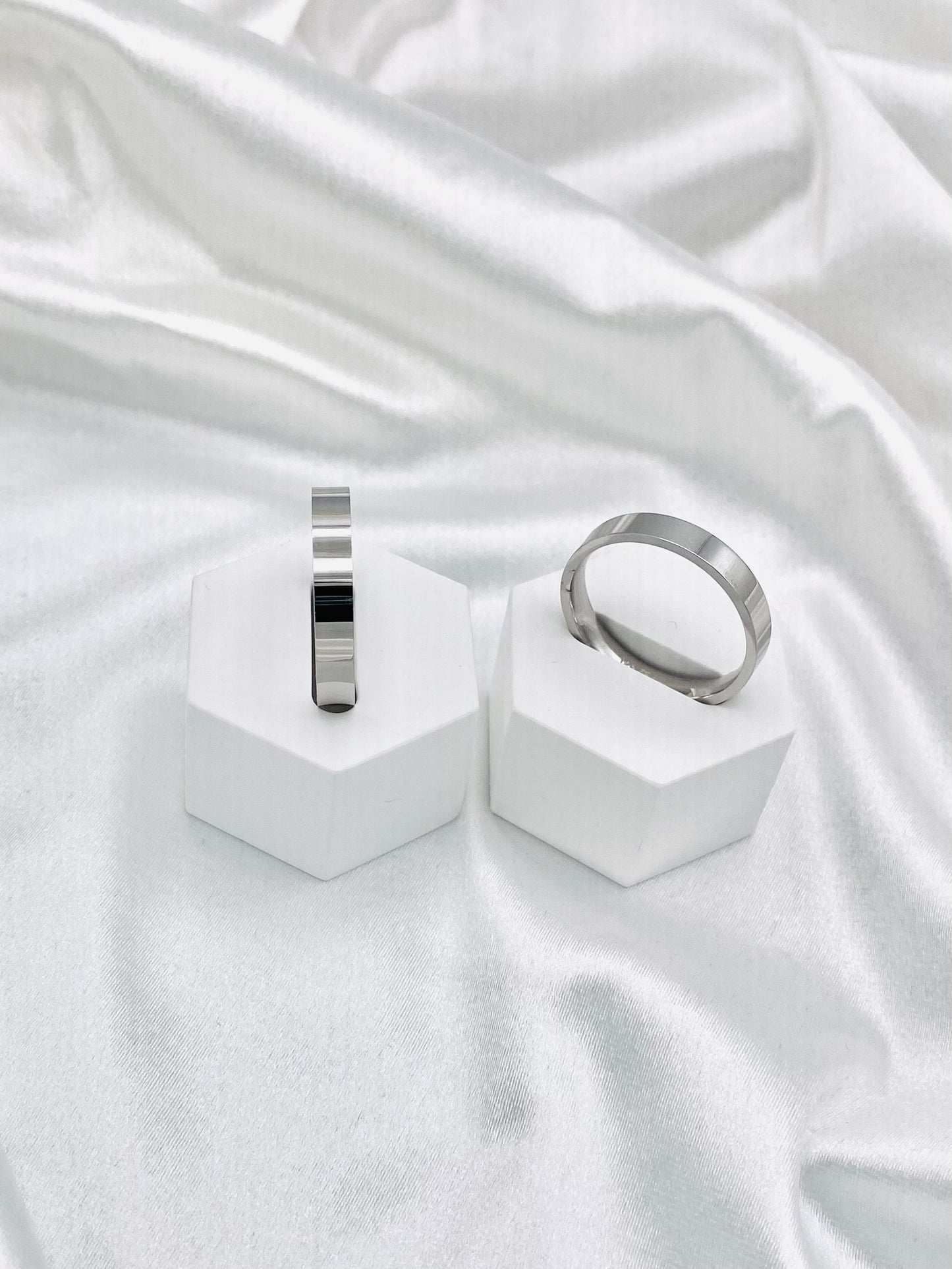 Plain Flat 925 Silver Band UR02