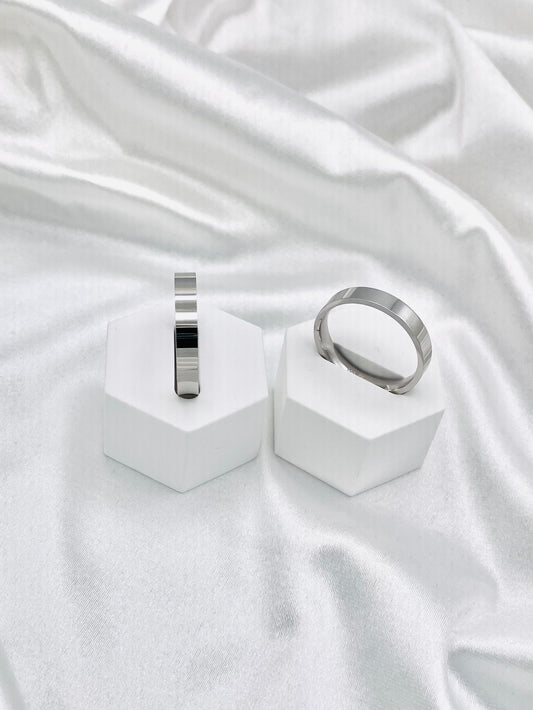 Plain Flat 925 Silver Band UR02