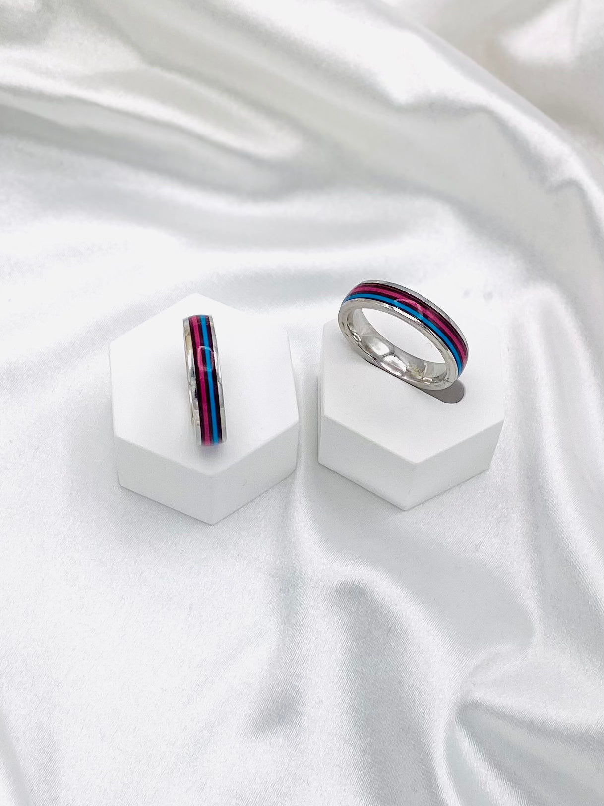 Unisex Coloured Enamel Silver Ring UR05