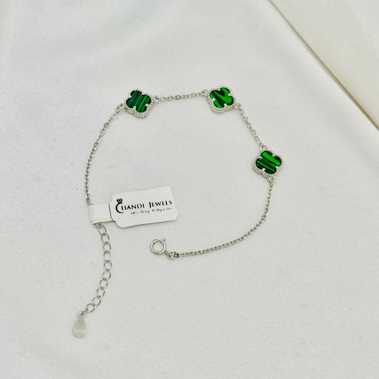 Vancleef triple Green clover bracelet WBV01