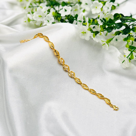 925 Silver Gold Plated Chain Bracelet WBI53