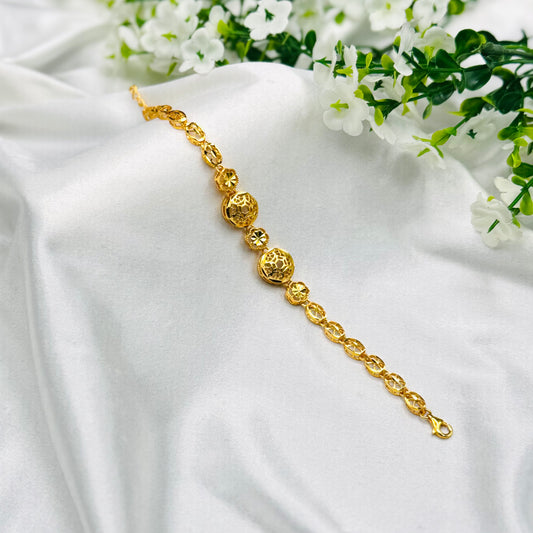 925 Silver Gold Plated Chain Bracelet WBI52