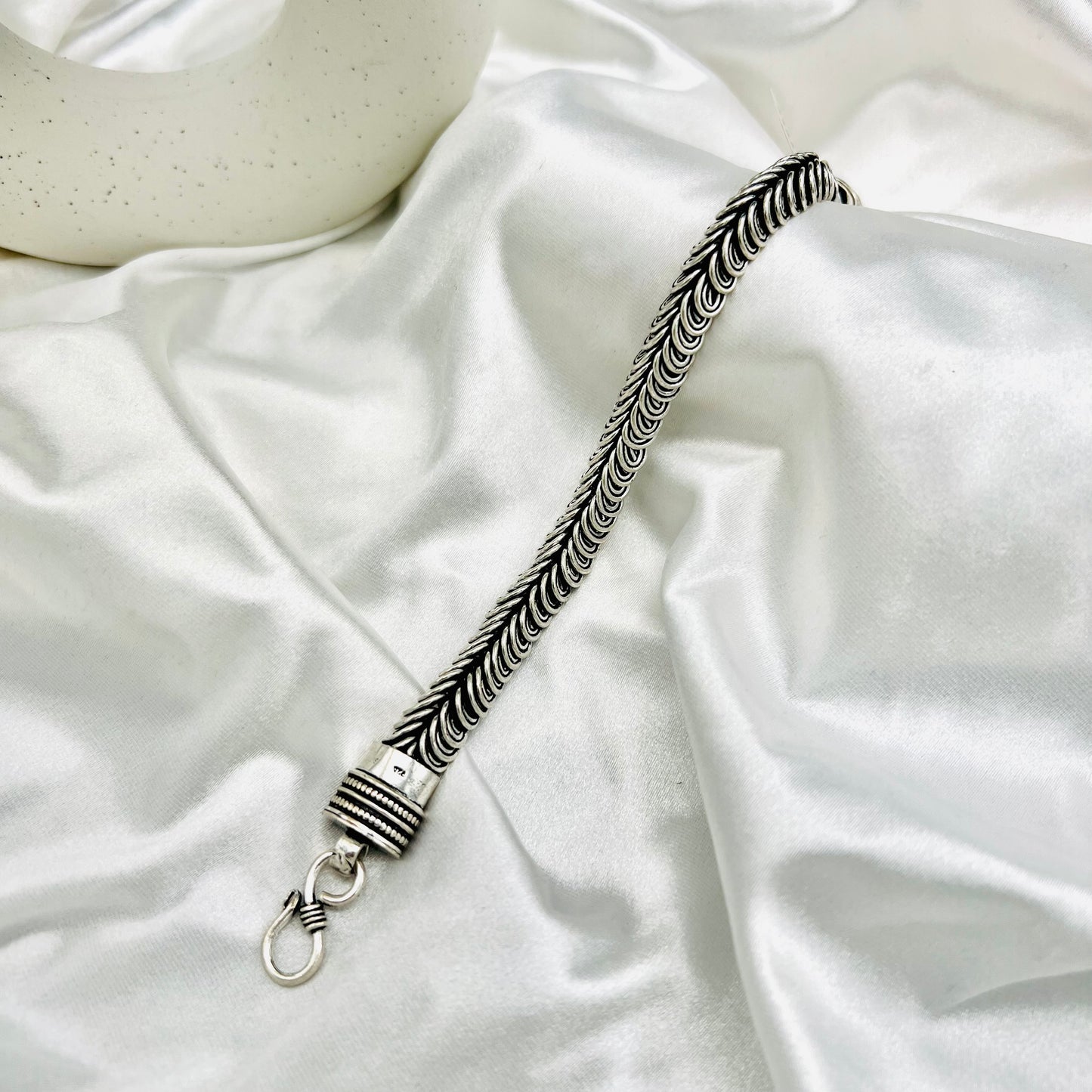 Mens Snakeart Oxidized 925 Sterling Silver Bracelet MBO01