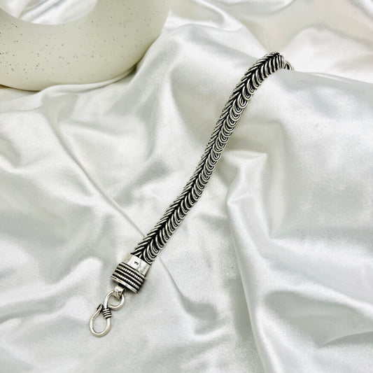 Mens Snakeart Oxidized 925 Sterling Silver Bracelet MBO01