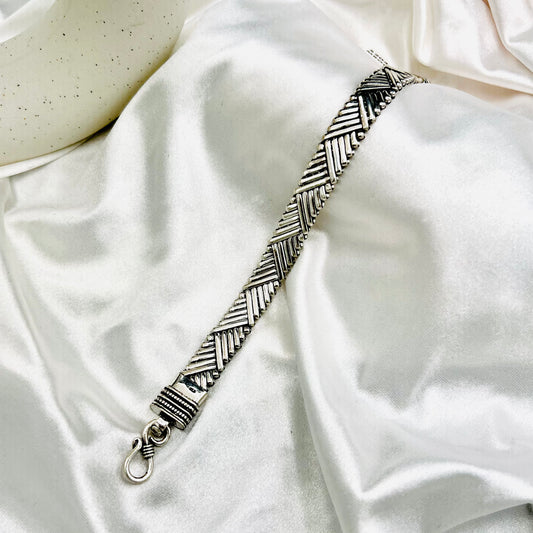 Men's Chino Link Oxidized 925 Silver Bracelet MBO07