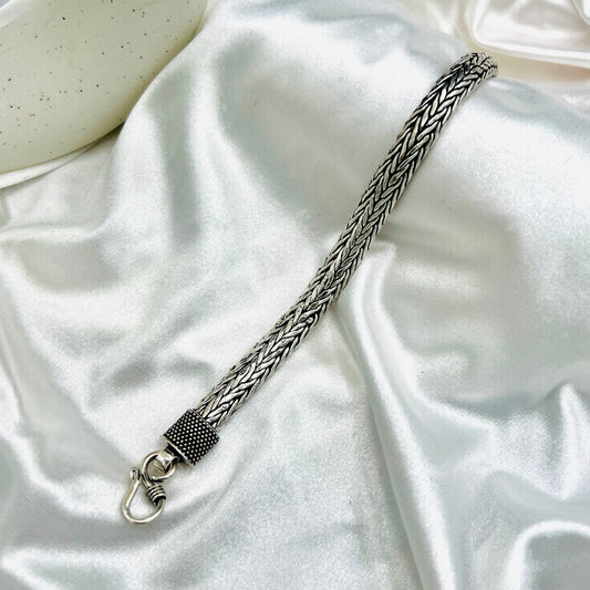 Men's John Hardy Rounded Oxidized 925 Silver Bracelet MBO10