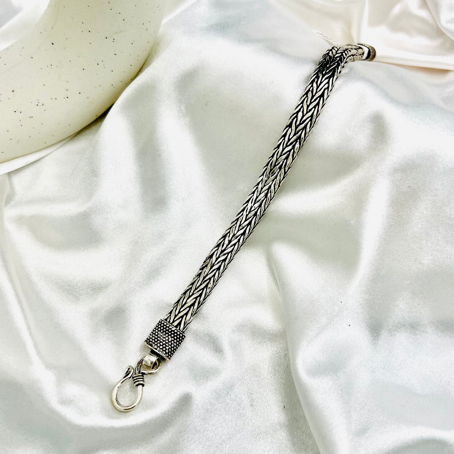 Men's John Hardy Flat Oxidized 925 Silver Bracelet MBO11