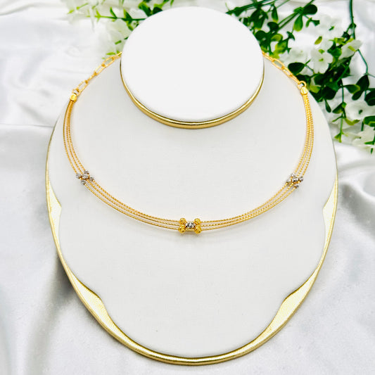 Women Triple Layer Hasli Necklace WHN04