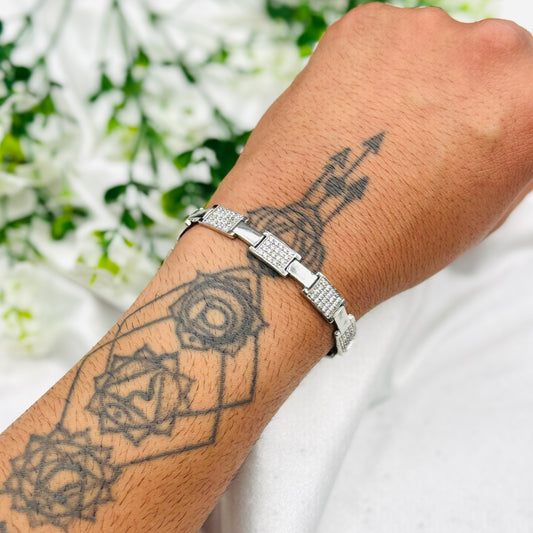Herrenarmband aus Silber mit Steinen MBI25