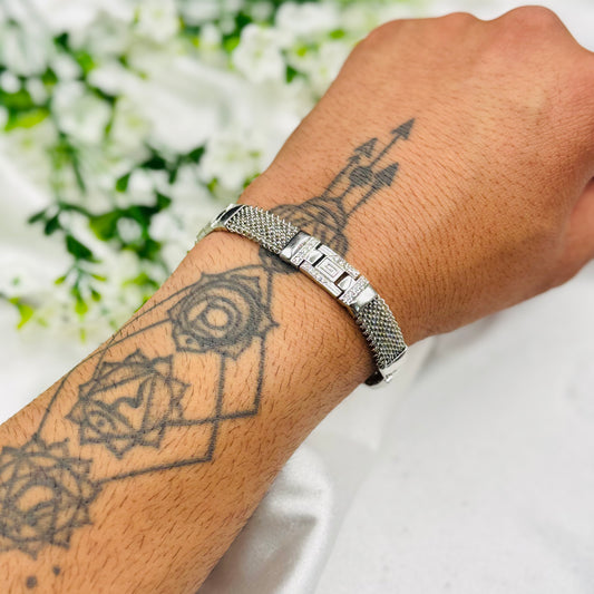 Herrenarmband aus Silber mit Steinen MBI15