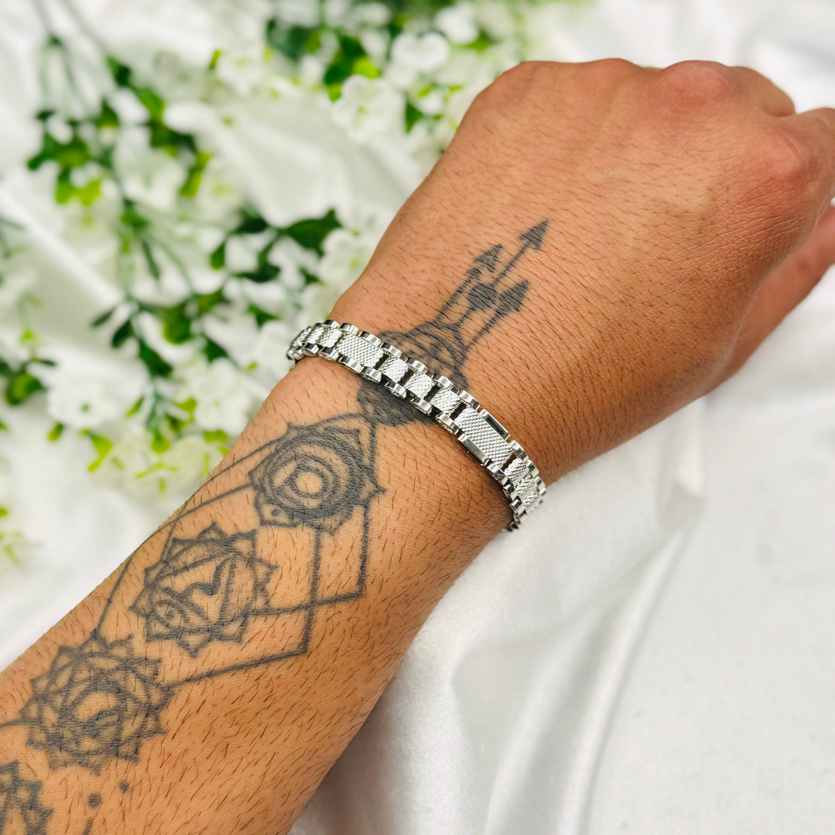 Mens 925 Silver Bracelet  MBP50