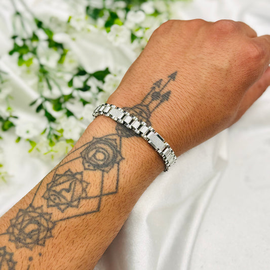 Mens 925 Silver Bracelet  MBP50