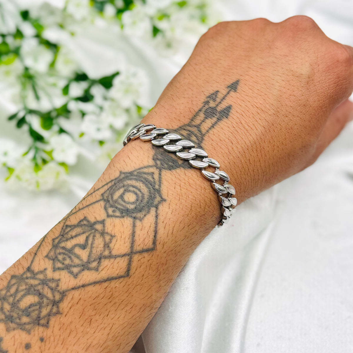 Herrenarmband aus Silber mit Steinen MBI27