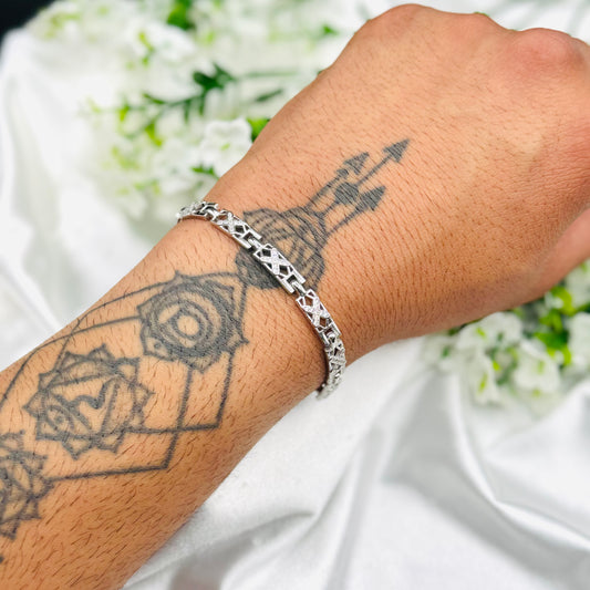 Herrenarmband aus 925er Silber mit Steinen MBI32