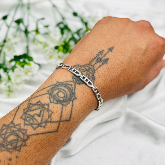 Herrenarmband aus 925er Silber mit Steinen MBI31