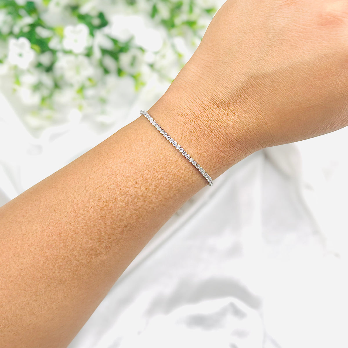 Women Adjustable Tennis Bracelet In 925 Sterling Silver WBT49
