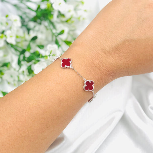Vancleef Maroon 5 clover Silver bracelet WBV29