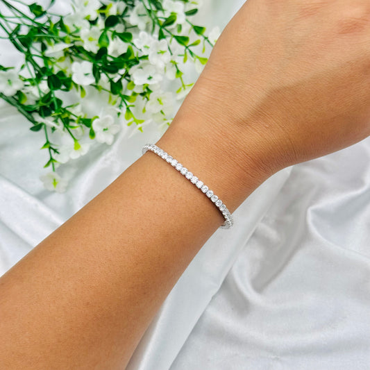 Elastic Tennis Bracelet in 925 Silver WBT09