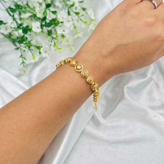 925 Silver Gold Plated Chain Bracelet WBI47