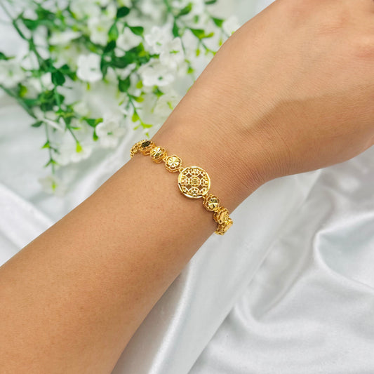 925 Silver Gold Plated Chain Bracelet WBI51
