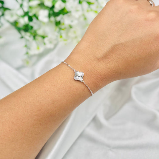 Vancleef Silver Single clover Silver bracelet WBV32
