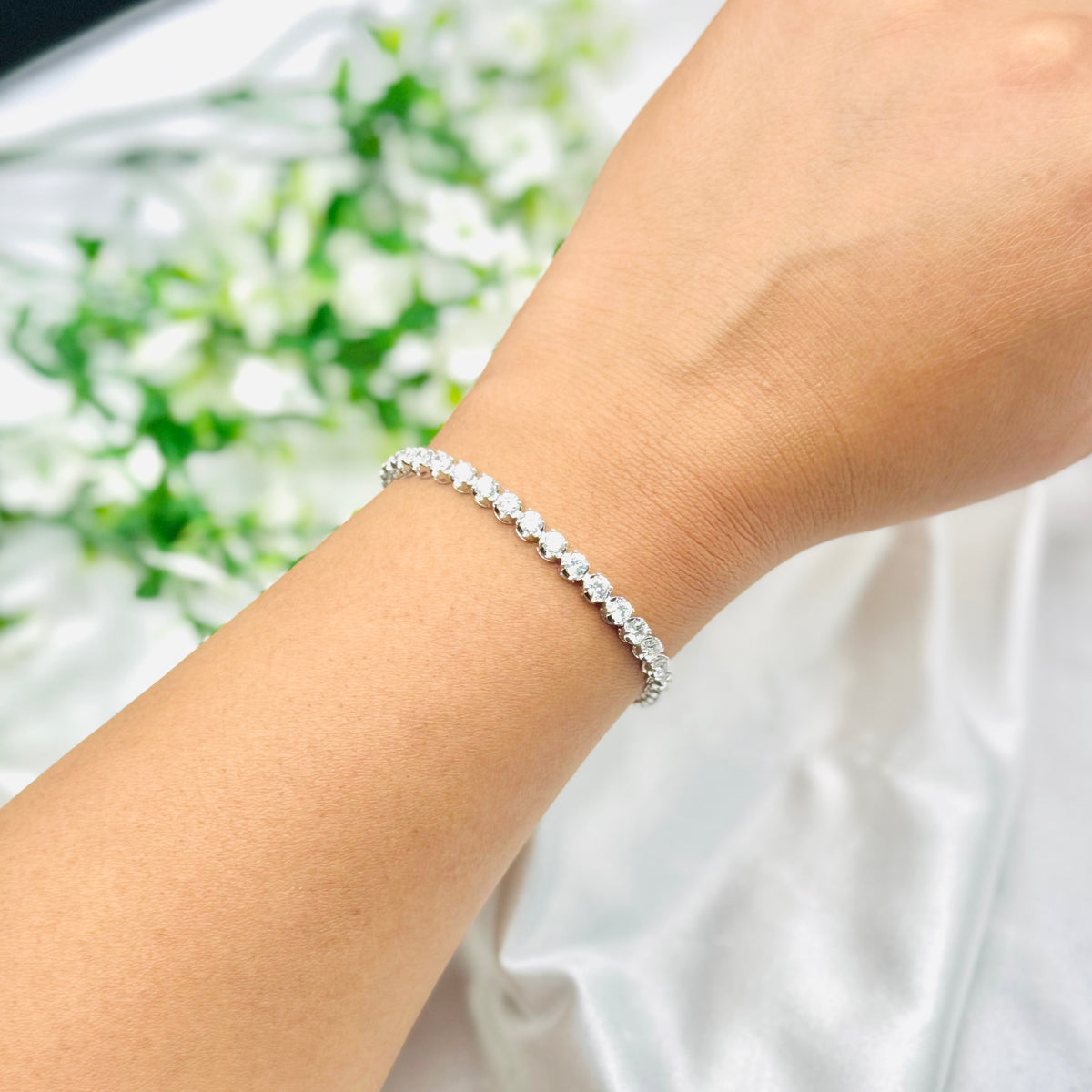 Tennisarmband mit Moissaniten in 925 Sterling-Silber WBT21