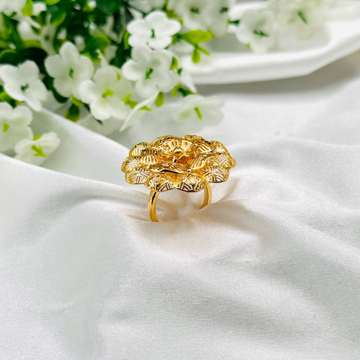 Women 925 Silver Ring with 22k Gold Plating WGR04