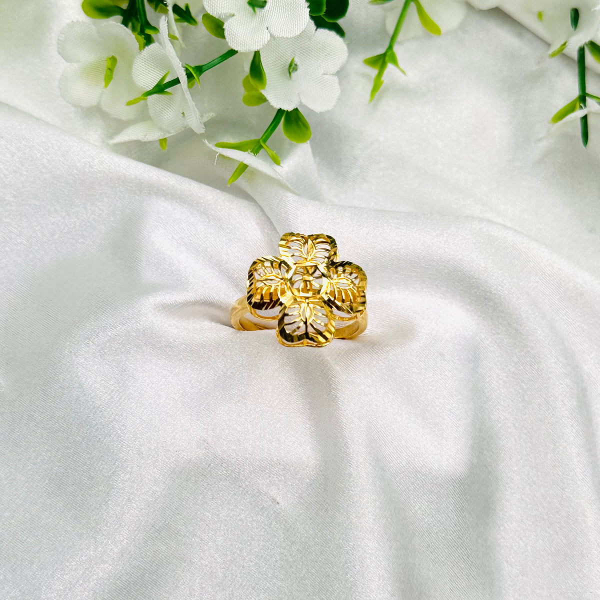 Women 925 Silver Ring with 22k Gold Plating WGR06