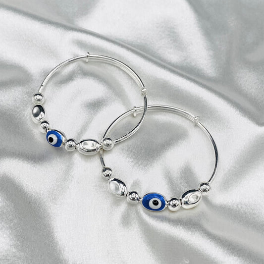 Baby Sterling Silver Evil Eye Adjustable Bracelet BKS05