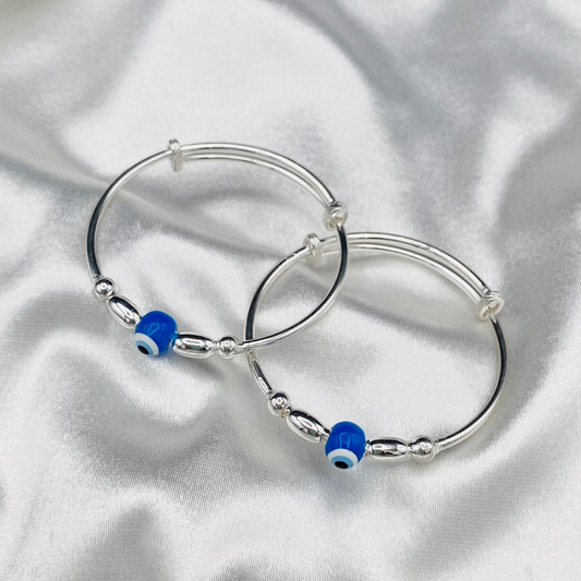 Baby Sterling Silver Evil Eye Adjustable Bracelet BKS07