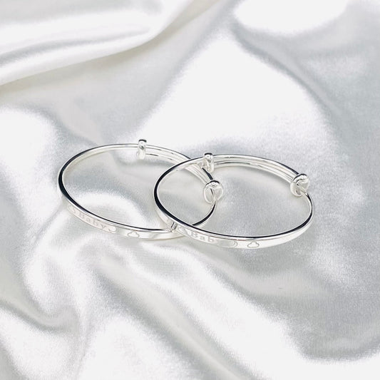 Baby 100% Silver Star Moon Adjustable Bracelet BKP06
