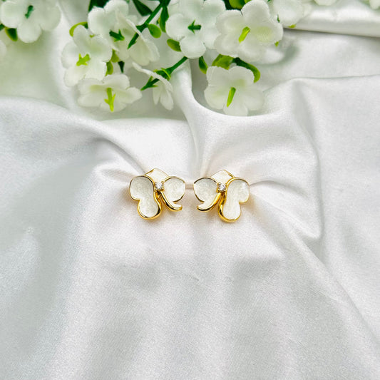 Women Floral Enamel Earrings with 22k Gold Plating WGE10