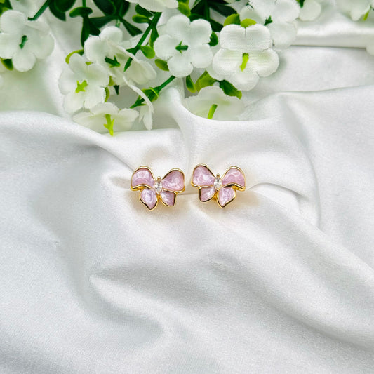 Women Floral Enamel Earrings with 22k Gold Plating WGE03