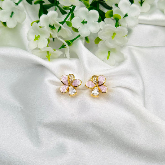 Women Floral Enamel Earrings with 22k Gold Plating WGE16