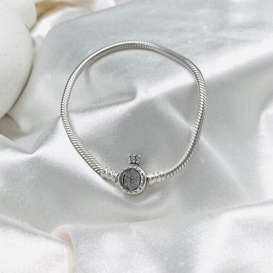 Pandora Sparkling Crown Snake Chain 925 Sterling Silver Bracelet PDB05