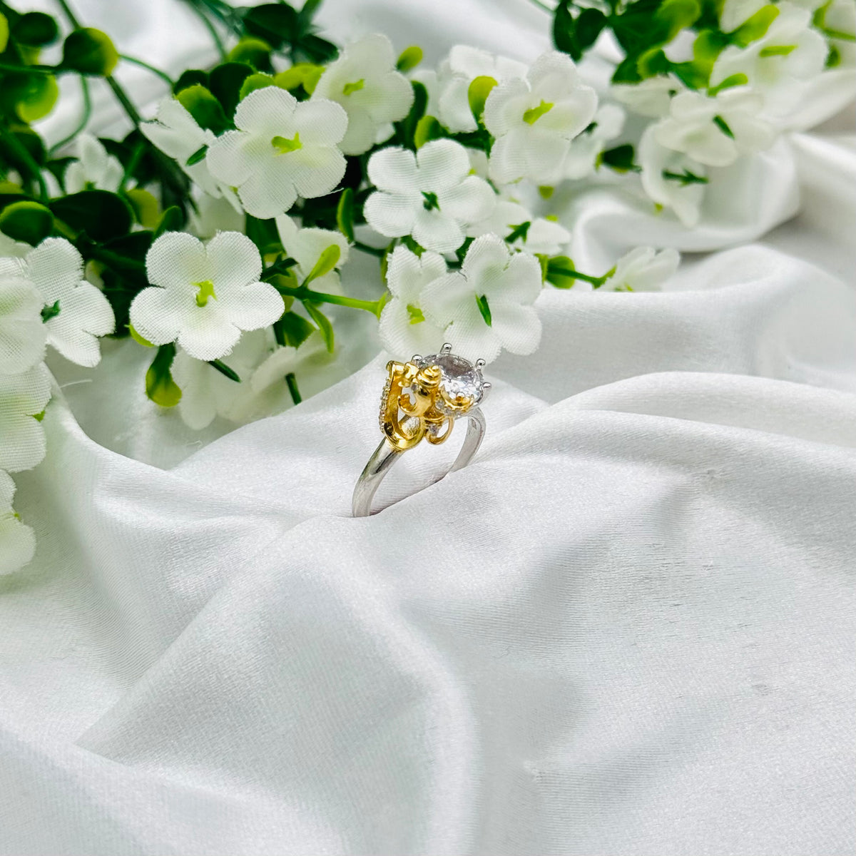 Women 925 Silver OM & Ganesha Ring with 22k Gold Plating WGR22