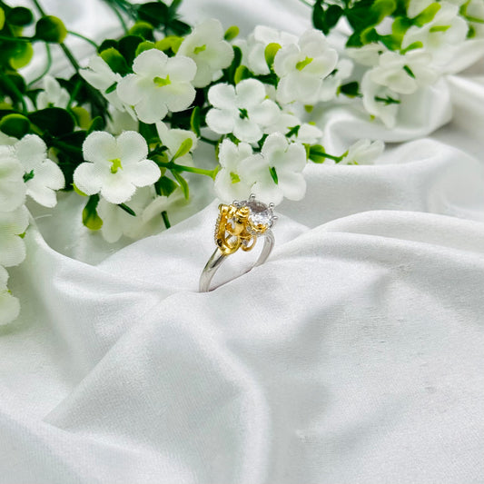 Women 925 Silver OM & Ganesha Ring with 22k Gold Plating WGR22